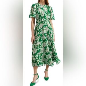 Hobbs Bronwyn Floral Print Silk Midi Dress